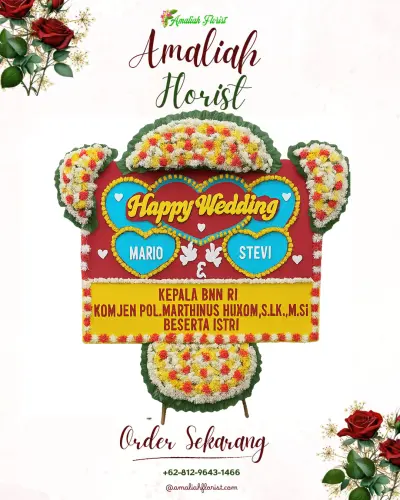 Karangan Papan Bunga Pernikahan di Krai